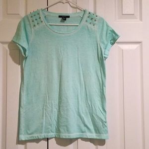 Naturally faded light green t-shirt